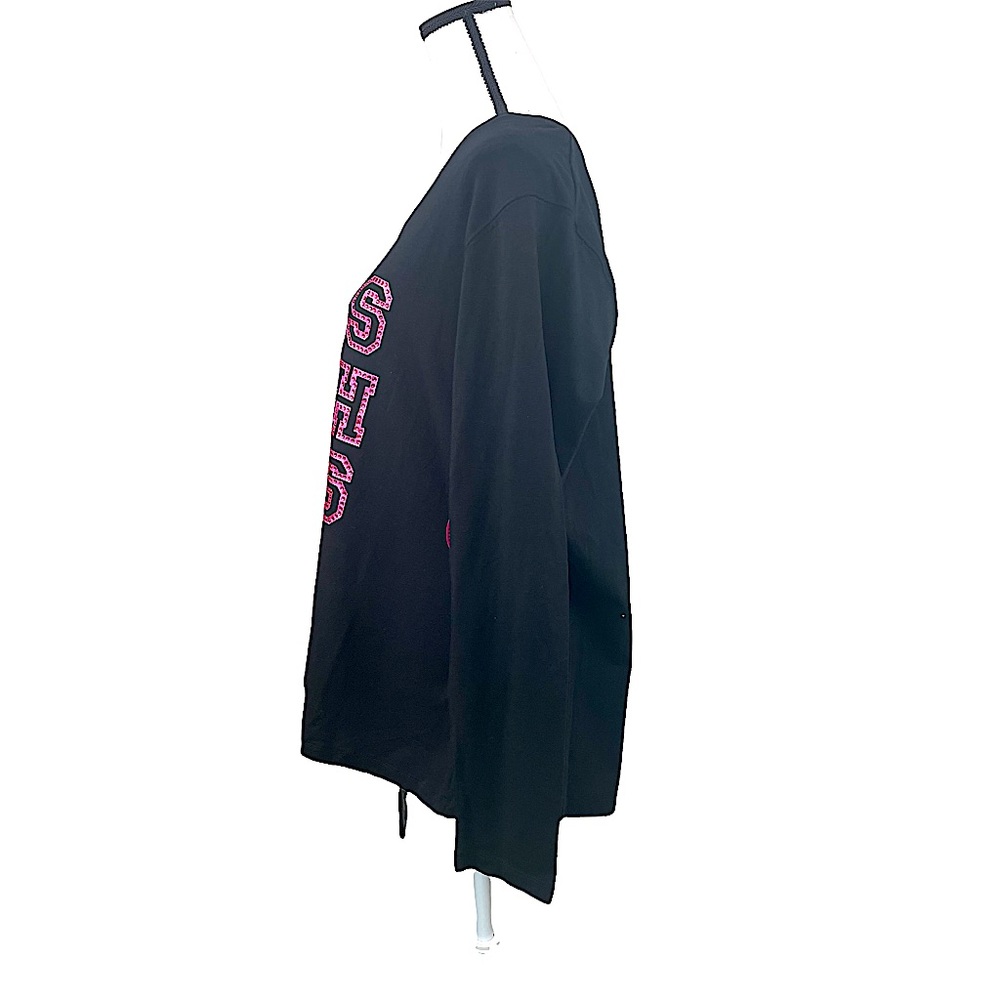 NWT Girls with Guns Black & Pink Long Sleeve V- Neck Tee Plus Size 2XL - Picture 4 of 11